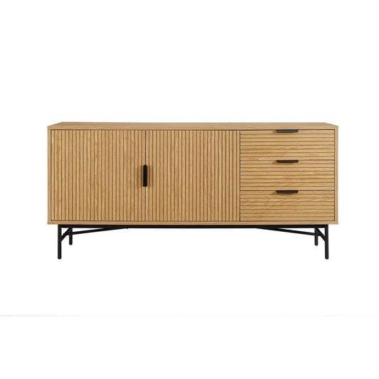 Sideboard - Scandinavian - Oak Veneer - Natural/Black