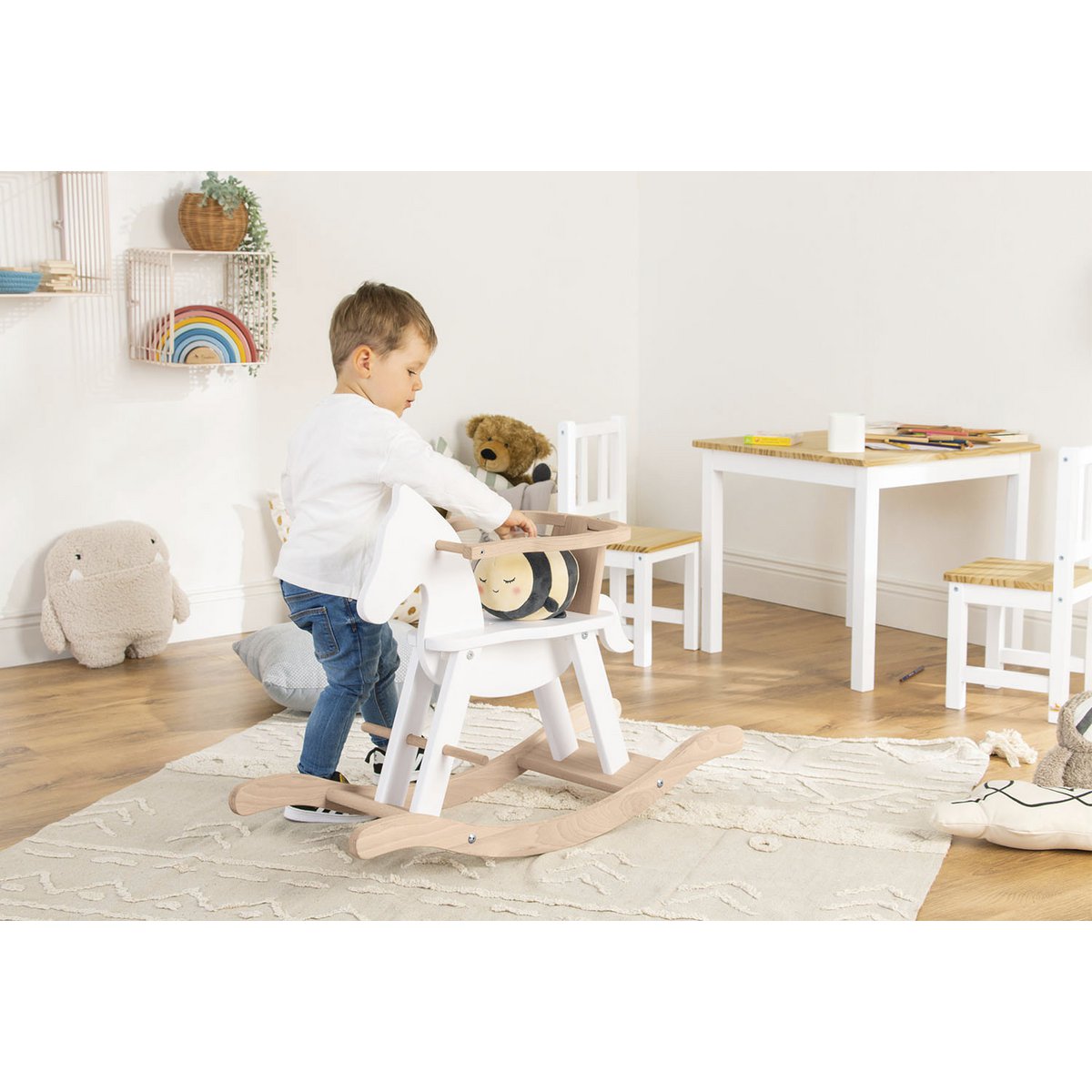 Rocking horse 'Pinolino' - White/Natural