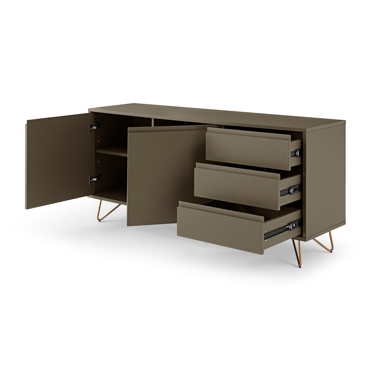 Sideboard - Skandinavisch - Grau/Gold