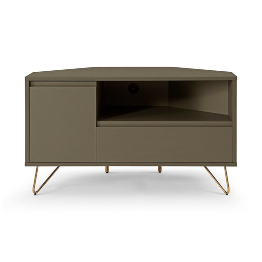 TV Cabinet - Corner - Scandinavian - Gray/Gold