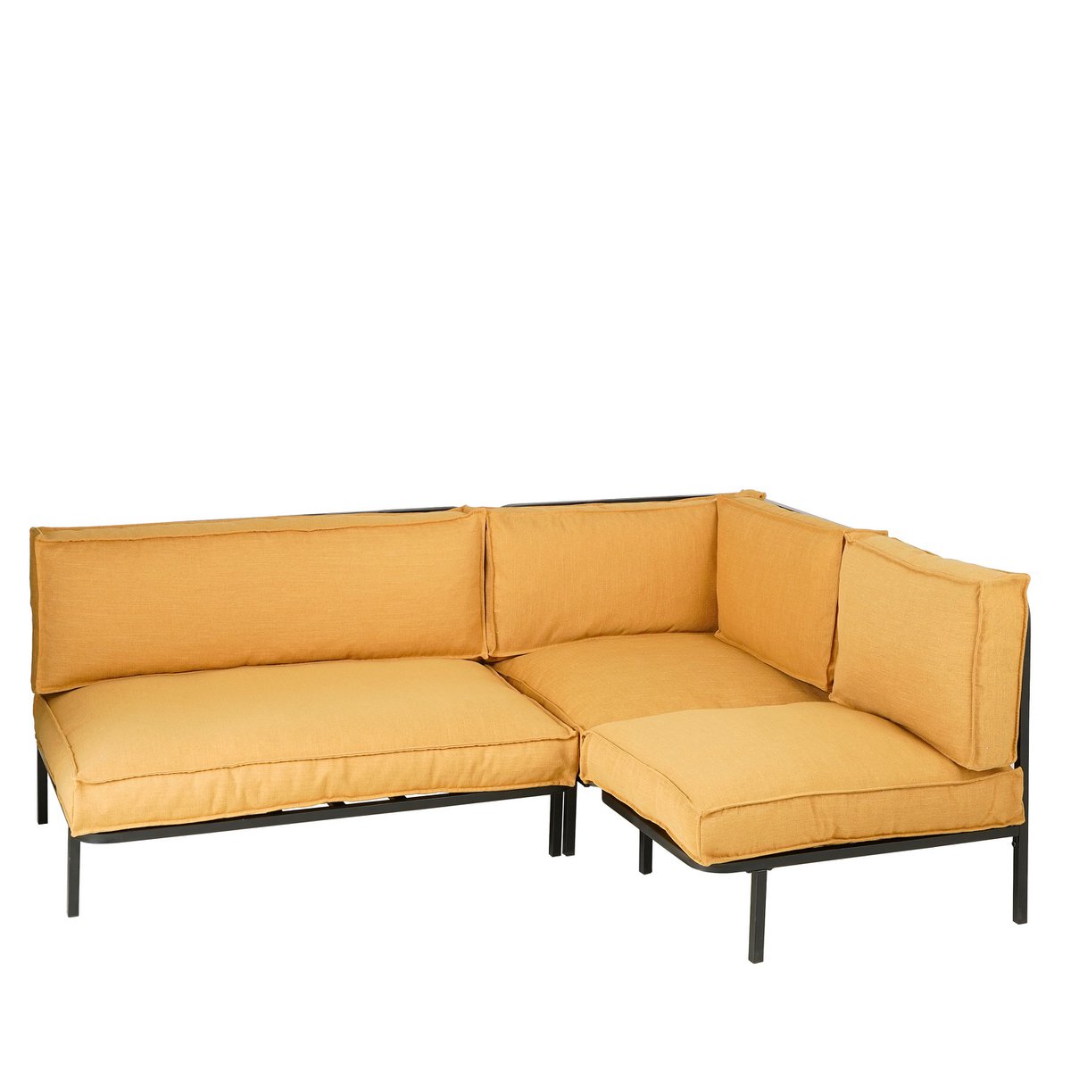 Loungebank Hoekelement 'Celo' - L83 x B83 x H78 cm - Metaal - Zwart