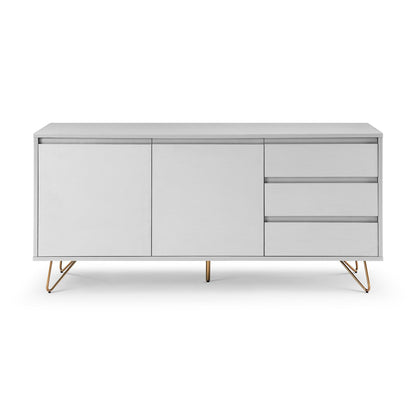 Sideboard - Skandinavisch - Hellgrau/Gold