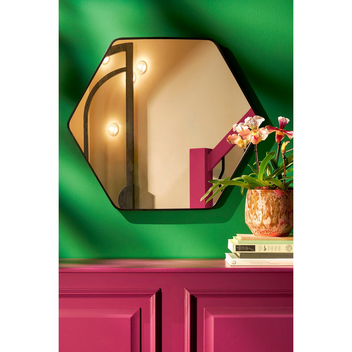 Wall mirror 'Rossi' - L80 x W71 cm - Metal - Black