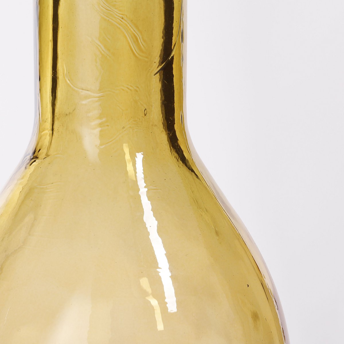 Bottle Vase 'Rioja' - H100 x Ø21 cm - Recycled Glass - Ocher