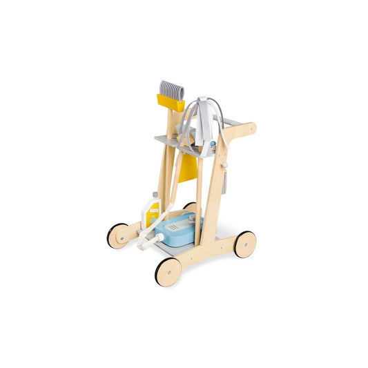 Cleaning trolley 'Pia' - Natural/Gray/Yellow/Blue