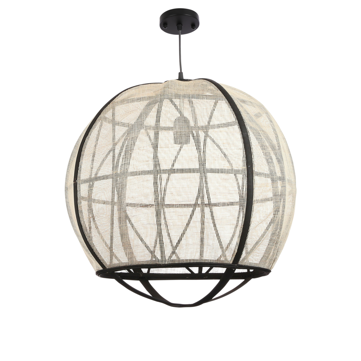 Hanging lamp 'Pella' - H50 x Ø51 cm - Linen - Off White