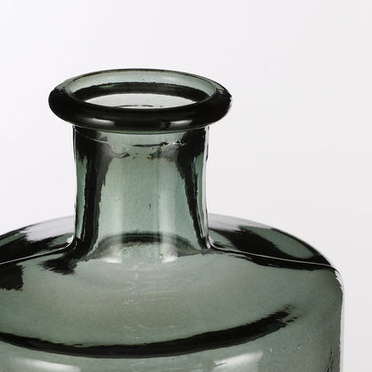 Bottle Vase 'Guan' - H40 x Ø15 cm - Recycled Glass - Green