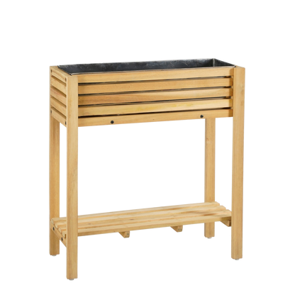 Pflanzgefäß rechteckig für den Außenbereich „Glenwood“ – 70 x 30 x 75 cm – Akazienholz – Braun