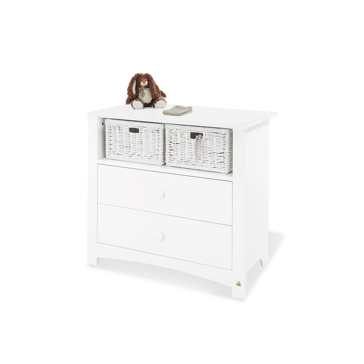 Children's room 'Florentina' - 3 parts: Bedstead/Wide Chest of Drawers/Large Wardrobe - White