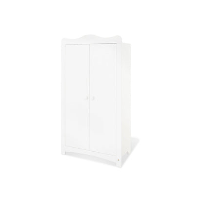 Children's room 'Florentina' - 4 parts: Bedstead/Wide Chest of Drawers/Wide Shelf/2-door Wardrobe - White