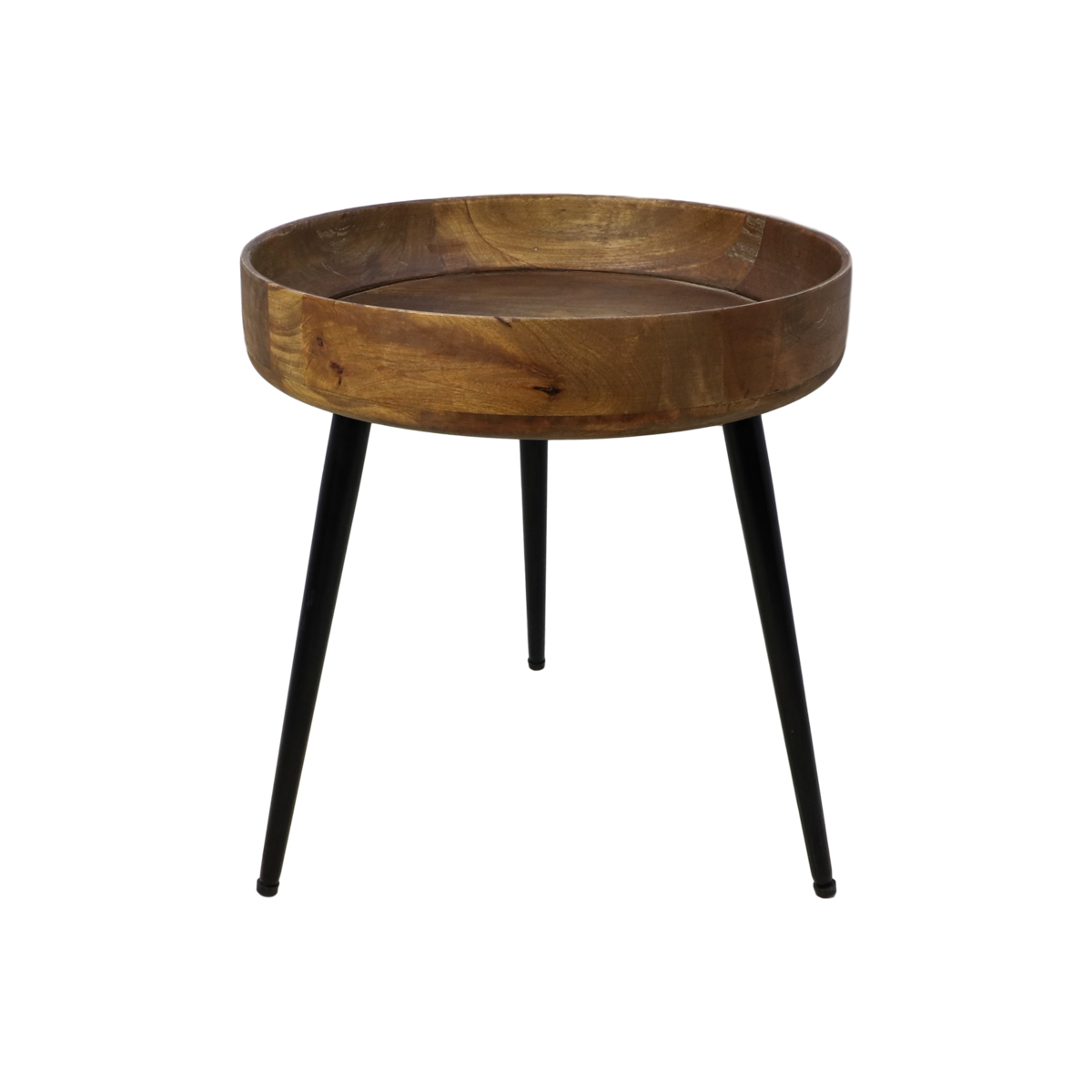 Side table 'Ventura' - 40x40cm - Mango wood/Metal - Natural/Black