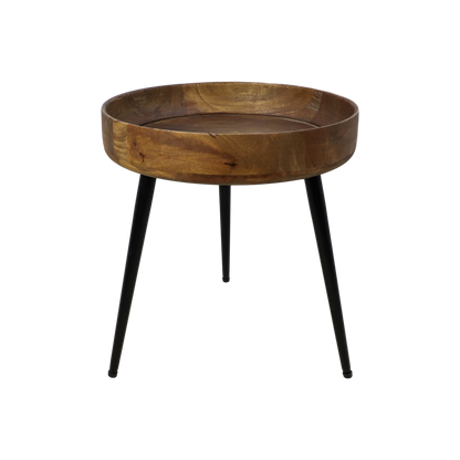 Side table 'Ventura' - 40x40cm - Mango wood/Metal - Natural/Black