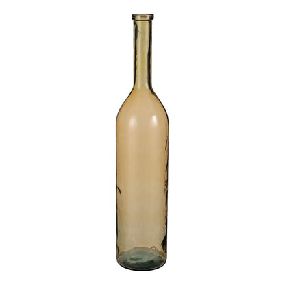 Bottle Vase 'Rioja' - H100 x Ø21 cm - Recycled Glass - Ocher