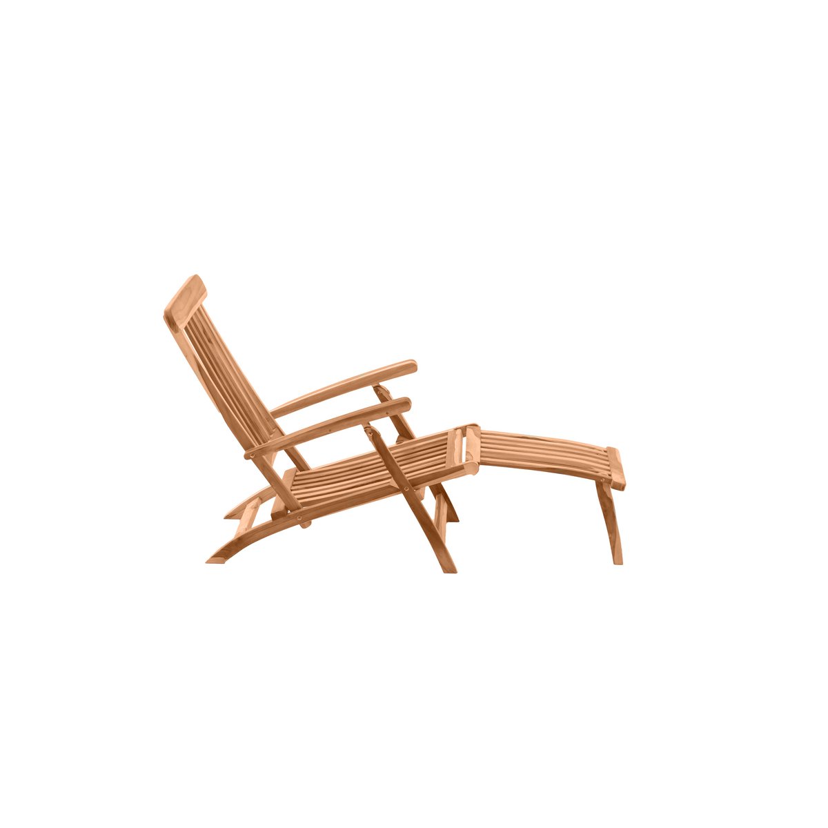 Lounger with Footrest - Teak - 149x87x58.5cm - Natural