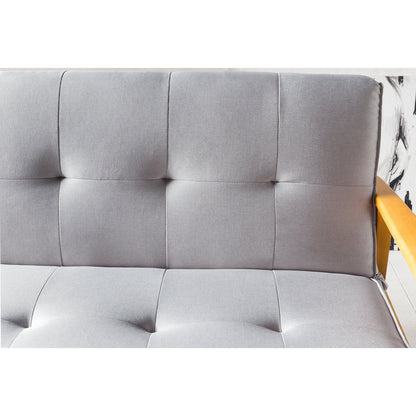 Sofa bed - Scandinavian - 190x85x81cm - Light gray/Natural