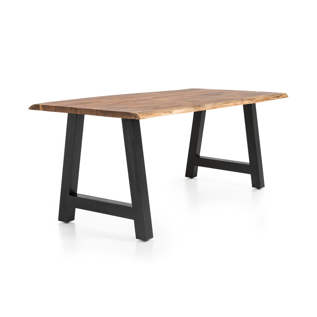 Dining room table - Acacia wood - 140x76.5x80cm - Natural/Black