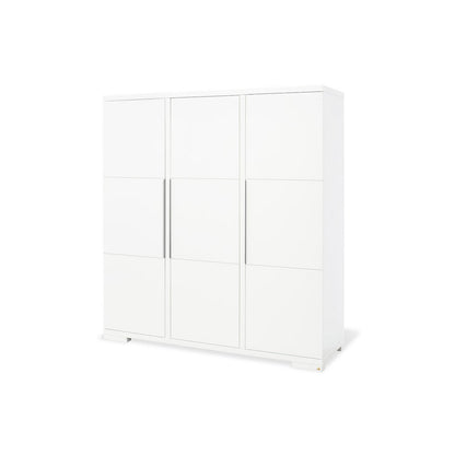 Children's room 'Polar' - 4 parts: Bedstead/Extra Wide Chest of Drawers/3-door Wardrobe/Wall Shelf - White