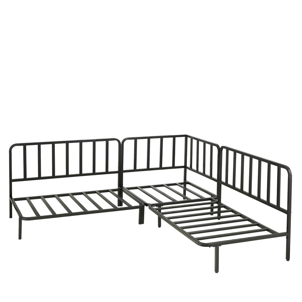 Loungebank Hoekelement 'Celo' - L83 x B83 x H78 cm - Metaal - Zwart