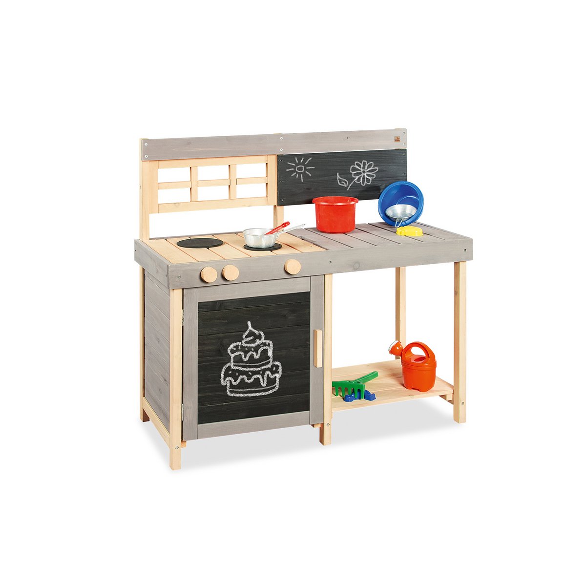 Mud kitchen 'Fritz' - Grey/Natural