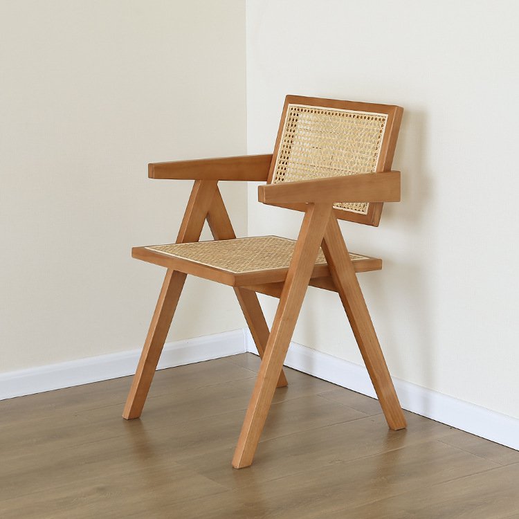 Stuhl - Pierre Jeanneret Holz/Rattan - Verschiedene Farben