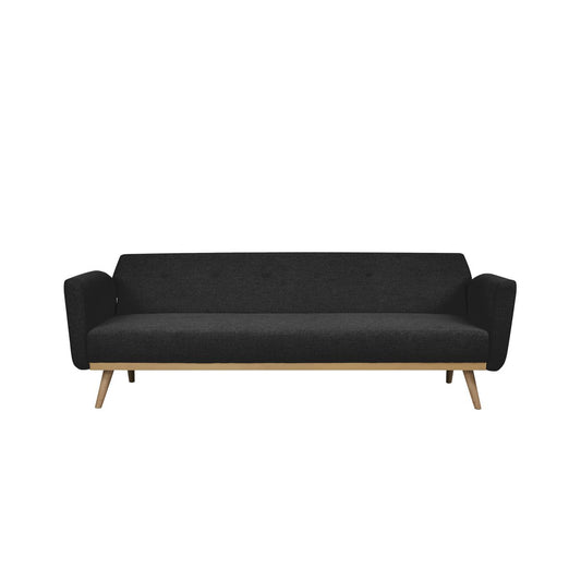 Schlafsofa – Skandinavisch – 212 x 85 x 79 cm – Schwarz/Natur