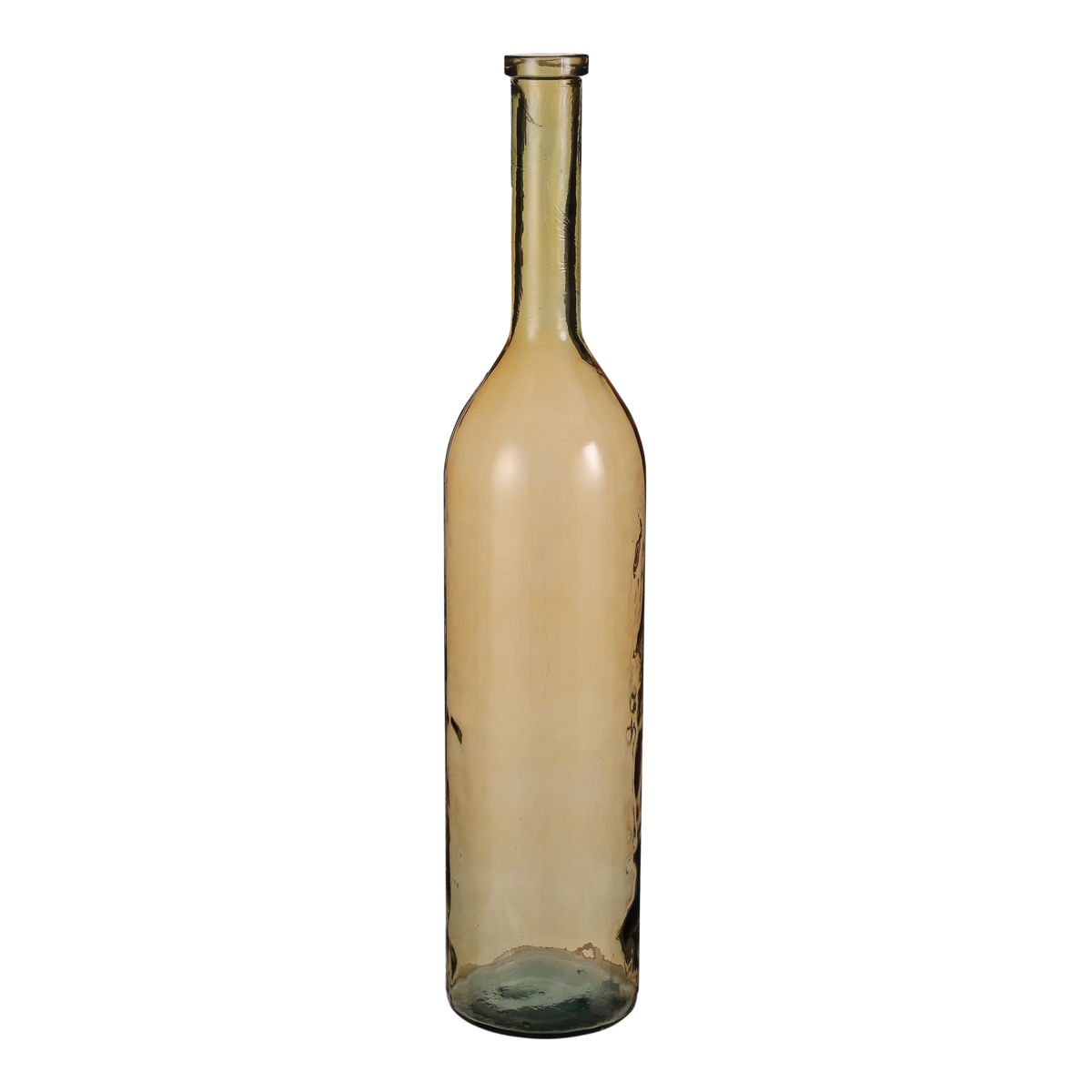 Bottle Vase 'Rioja' - H100 x Ø21 cm - Recycled Glass - Ocher