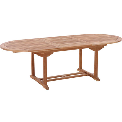 Tuintafel - Teakhout - Ovaal - Uitschuifbaar - 180x75x100cm - Naturel