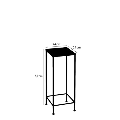 Odile Bijzettafel voor Buiten 'Odile' - Set van 3 - L28 x B28 x H67 cm - Metaal - Bruin, Wit