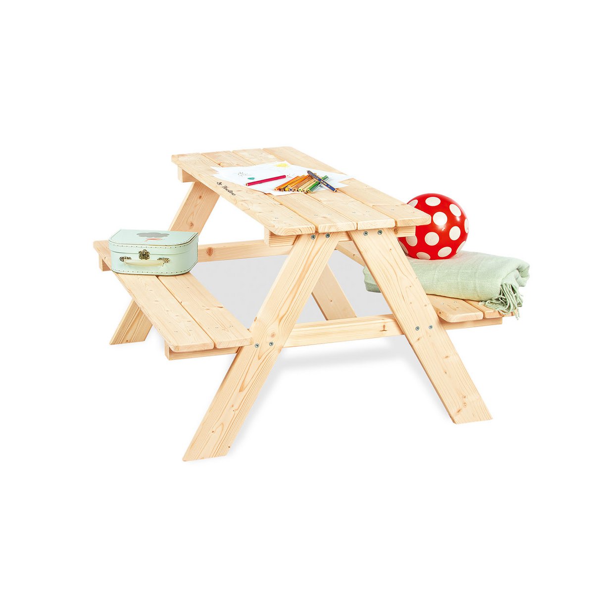 Children's picnic table 'Nicki for 4' - Natural