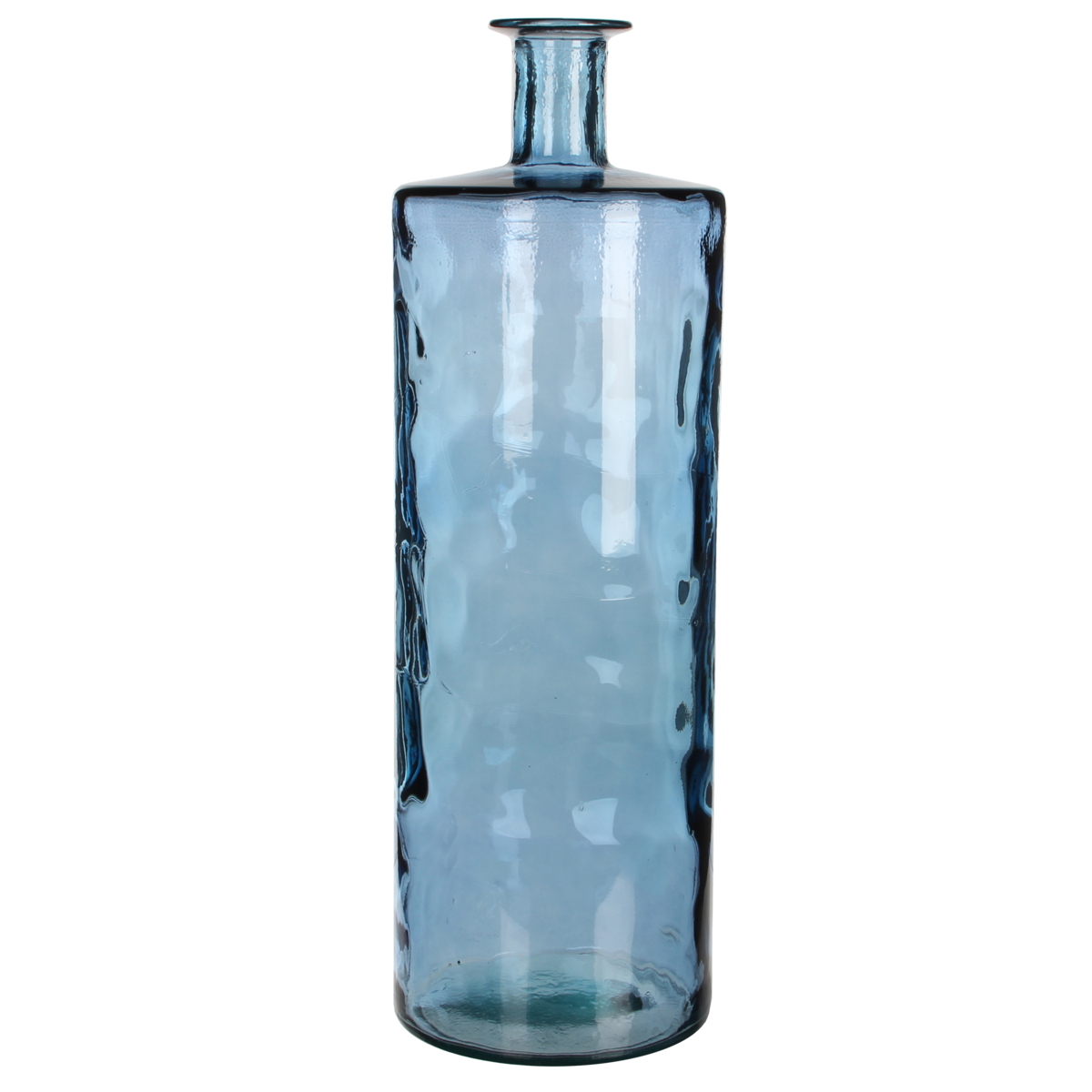 Bottle Vase 'Guan' - H75 x Ø25 cm - Recycled Glass - Blue