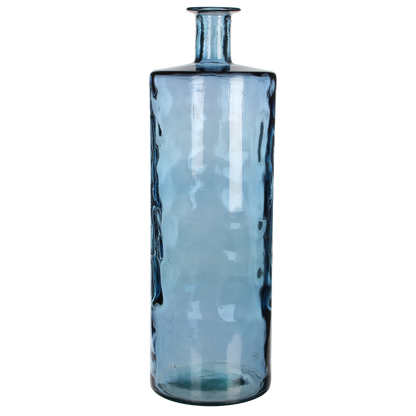 Bottle Vase 'Guan' - H75 x Ø25 cm - Recycled Glass - Blue