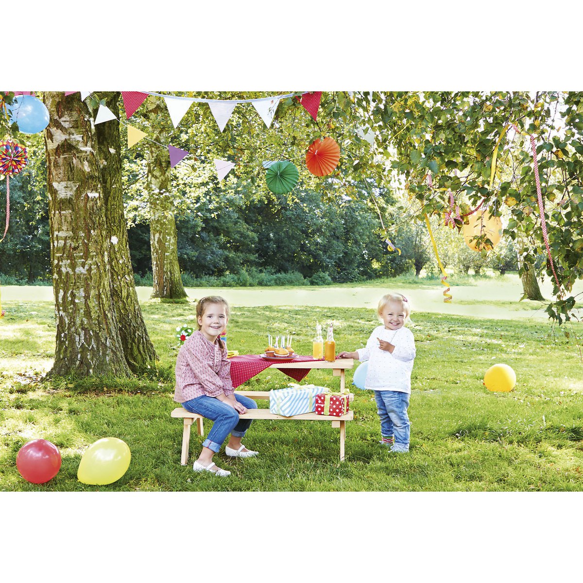 Children's picnic table 'Nicki for 4' - Natural