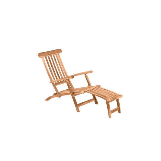 Liege mit Fußstütze – Teak – 149 x 87 x 58,5 cm – Natur