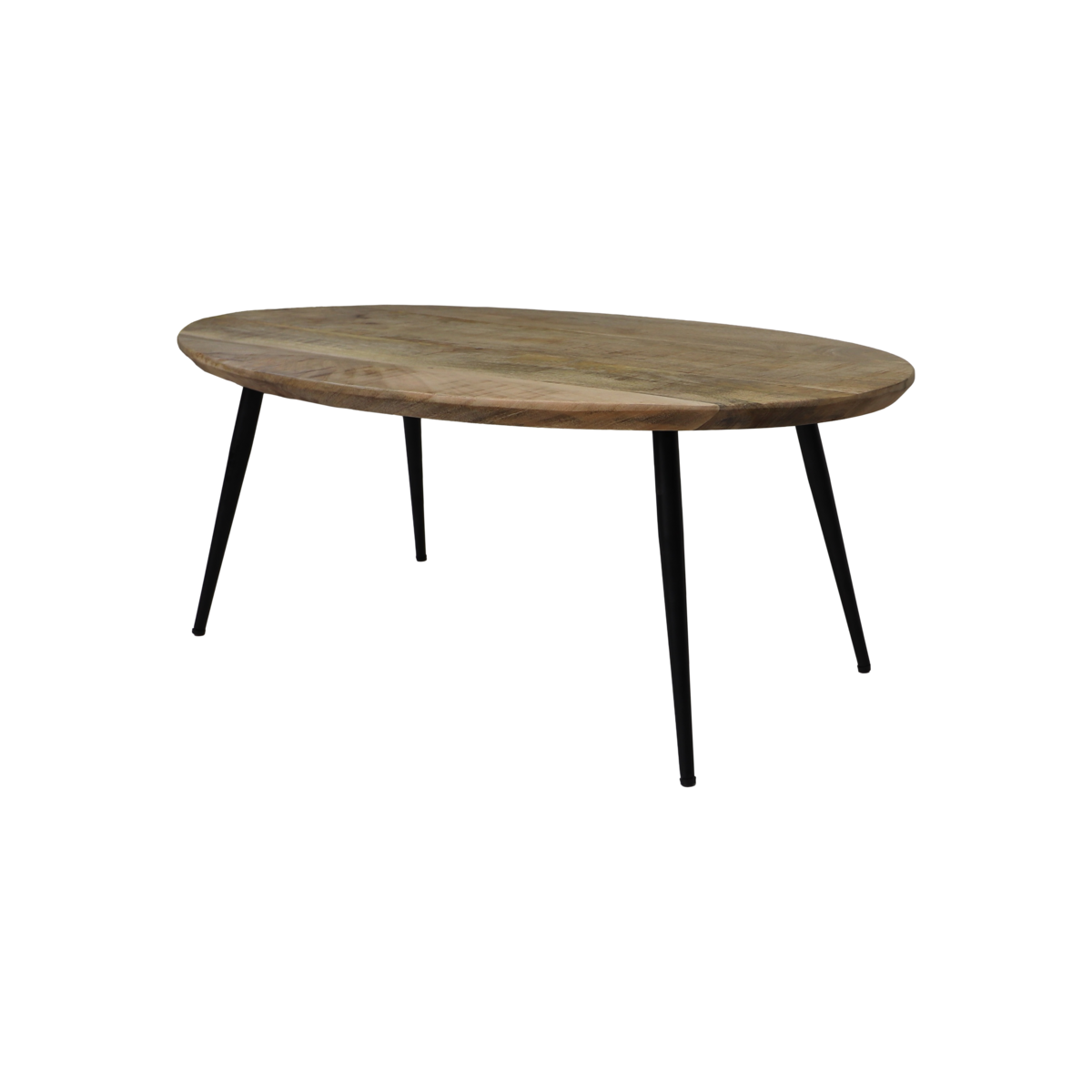 Coffee table 'Bern' - Oval - 100x60x38cm - Mango wood/Metal - Natural/Black