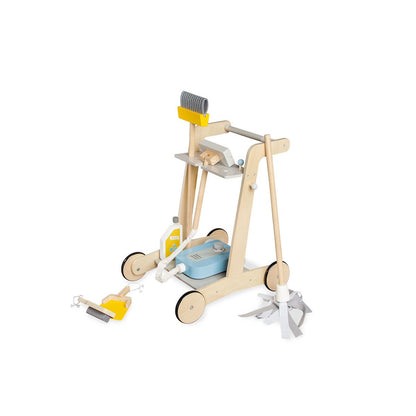 Cleaning trolley 'Pia' - Natural/Gray/Yellow/Blue