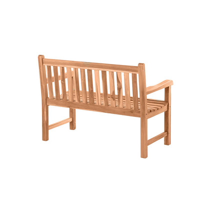 Garden bench with backrest - Teak wood - 120x92x63cm - Natural