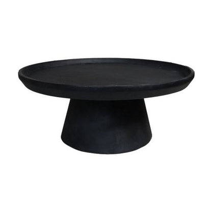 Coffee table 'Drum' - 75x75x32cm - Mango wood - Black