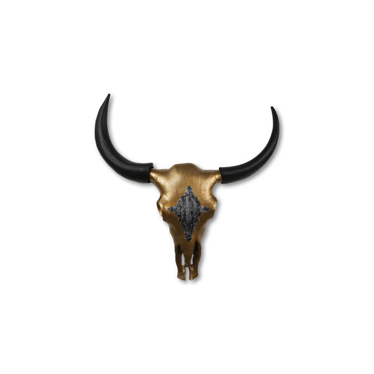 Buffalo head - Large - 80x80x10cm - Metal - Gold/Black