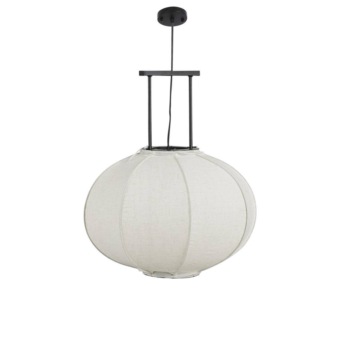 Hanglamp 'Pego' - H55 x Ø50 cm - Linnen - Off White