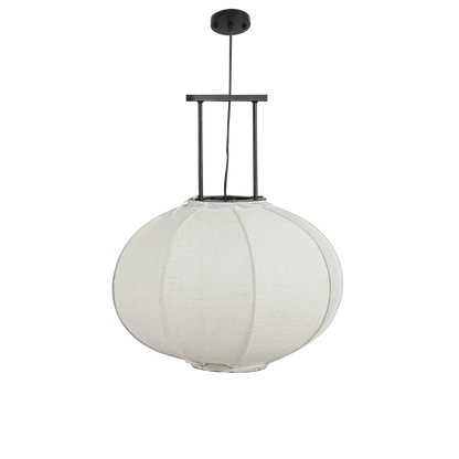 Hanglamp 'Pego' - H55 x Ø50 cm - Linnen - Off White