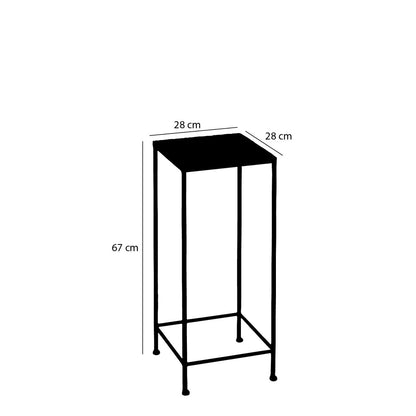 Odile Bijzettafel voor Buiten 'Odile' - Set van 3 - L28 x B28 x H67 cm - Metaal - Bruin, Wit