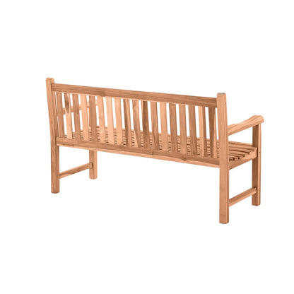 Gartenbank mit Rückenlehne – Teak – 150 x 92 x 63 cm – Natur