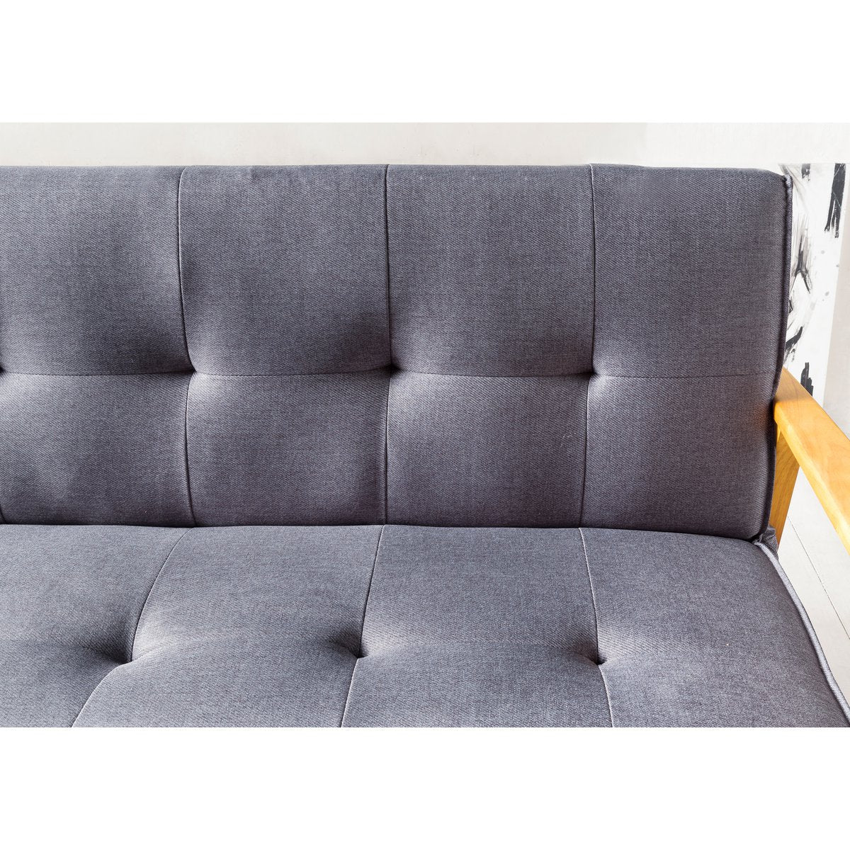 Sofa bed - Scandinavian - 190x85x81cm - Dark gray/Natural