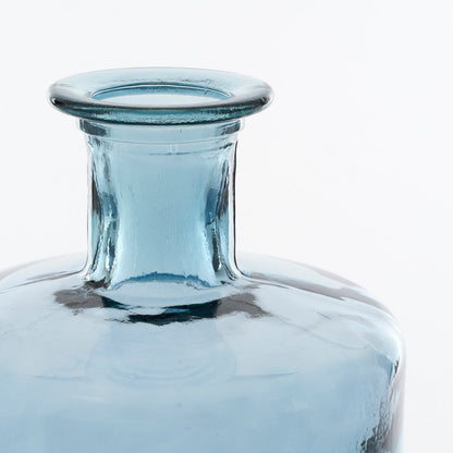 Bottle Vase 'Guan' - H75 x Ø25 cm - Recycled Glass - Blue