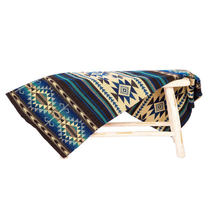 Ecuadorian Alpaca Blanket - Native Blanket - Cotopaxi Blue