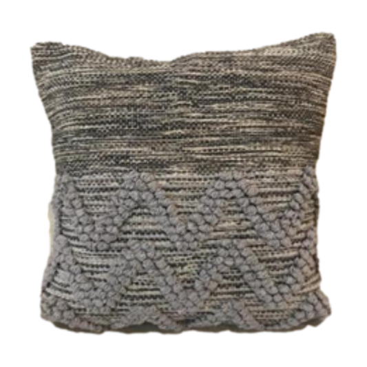 Cushion - 45x45cm - Cotton - Gray/Black