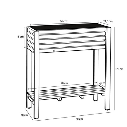 Pflanzgefäß rechteckig für den Außenbereich „Glenwood“ – 70 x 30 x 75 cm – Akazienholz – Braun