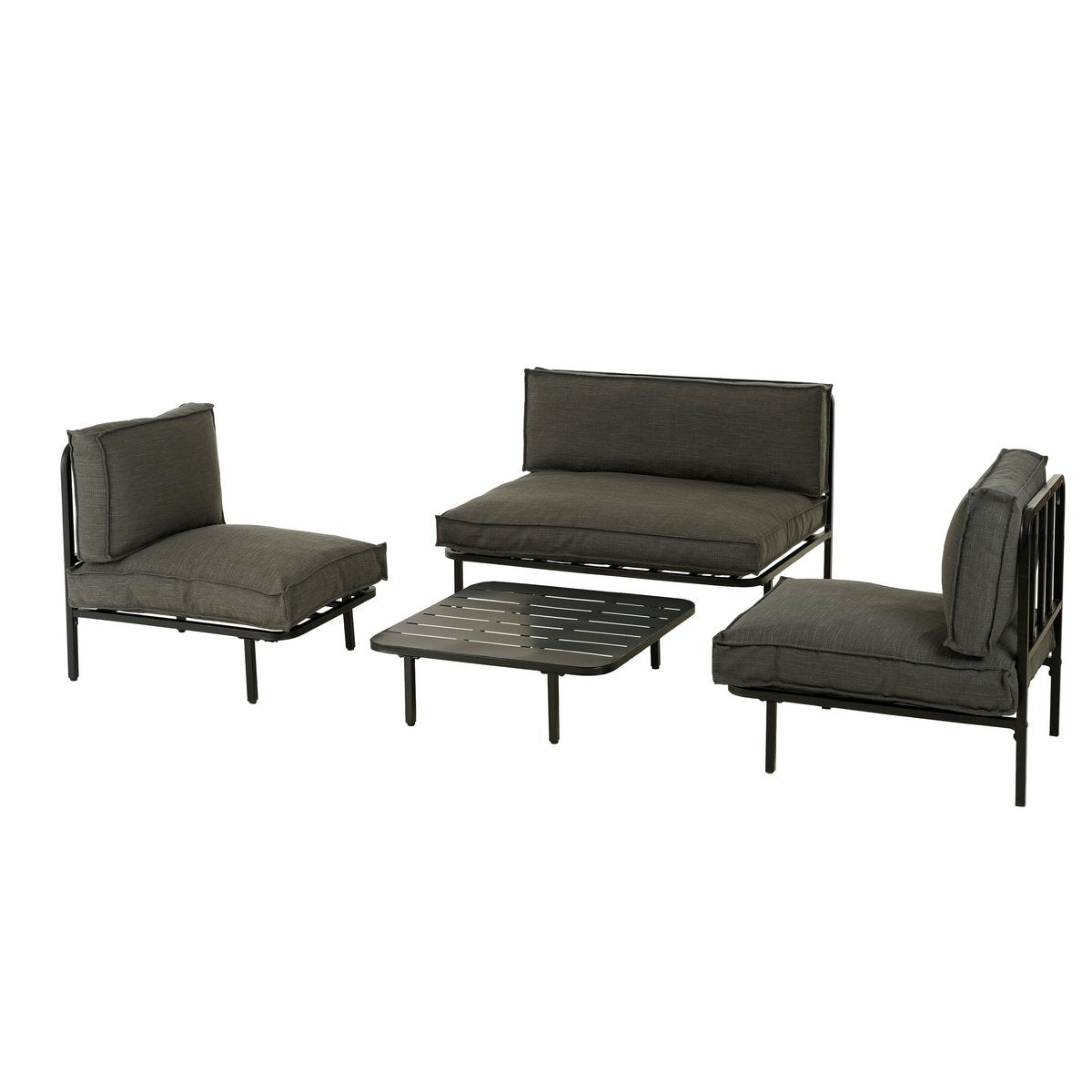 Loungetafel 'Celo' - L80 x B80 x H23 cm - Metaal - Zwart