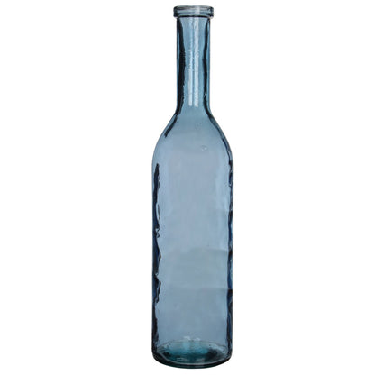 Flaschenvase 'Rioja' - H100 x Ø21 cm - Recyceltes Glas - Hellblau