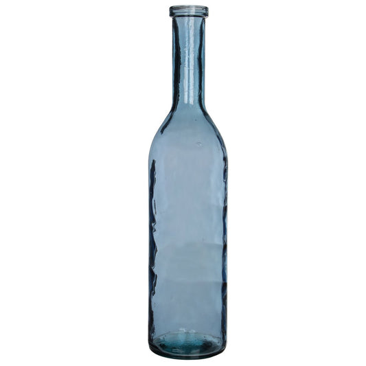 Flaschenvase 'Rioja' - H100 x Ø21 cm - Recyceltes Glas - Hellblau